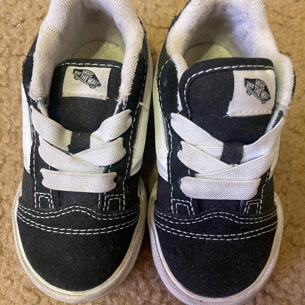 Vans Kids Classic Black and White Sneakers